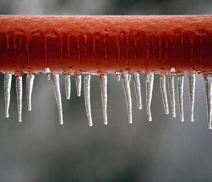 Ice on a pipe